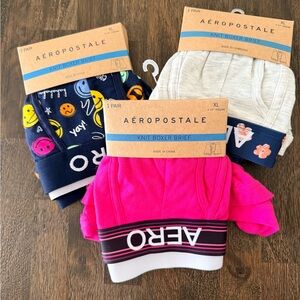 Aeropostale Men’s Boxer Briefs - Hot Pink, Navy Emoji, Cream